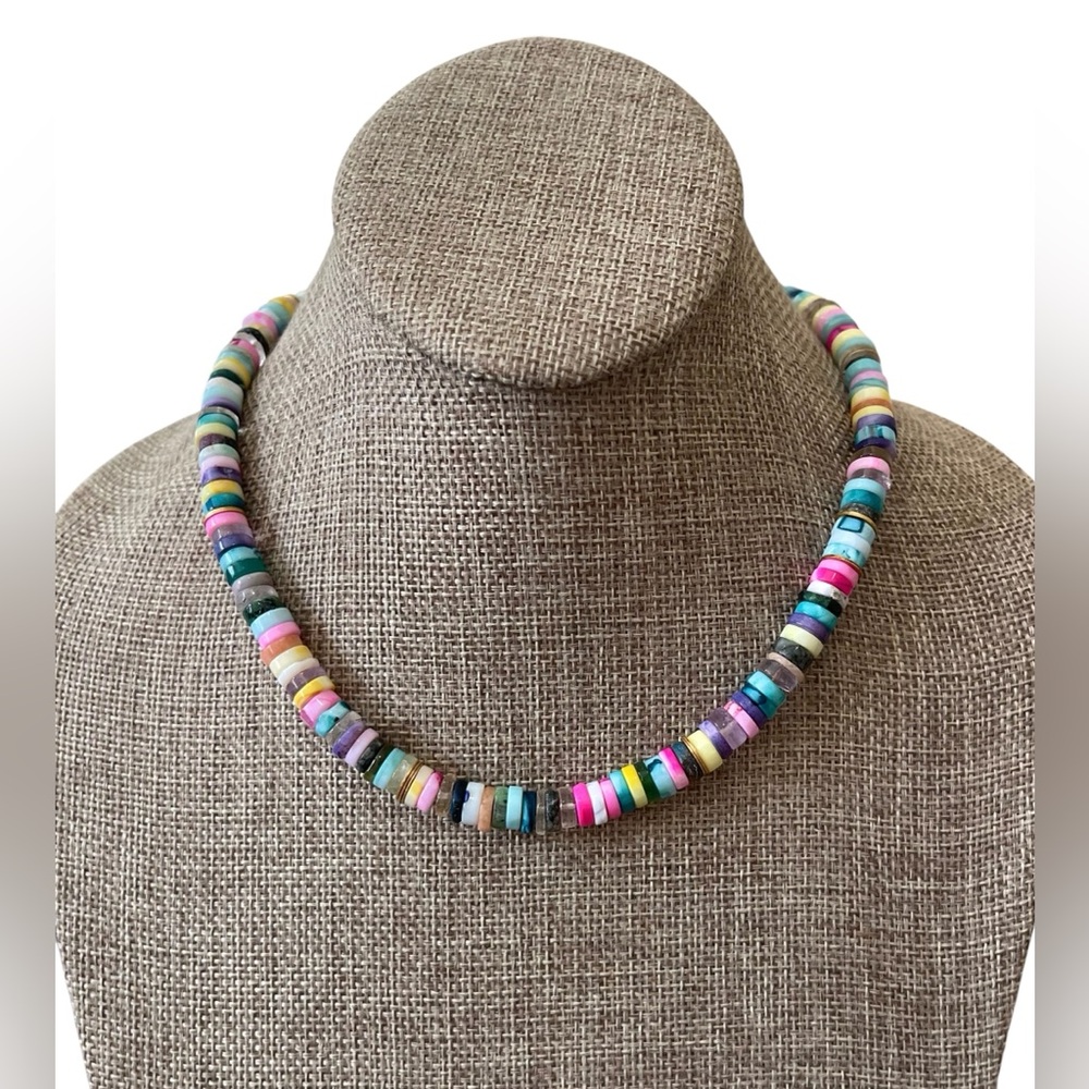 Bright Multi Gemstone Necklace One Gold accents/clasp & One Silver accents/clasp